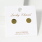 18K Gold Dipped Minimalist 8mm Brass Flat Round Sterling Silver Post Stud Earrings