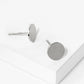 18K Gold Dipped Minimalist 8mm Brass Flat Round Sterling Silver Post Stud Earrings