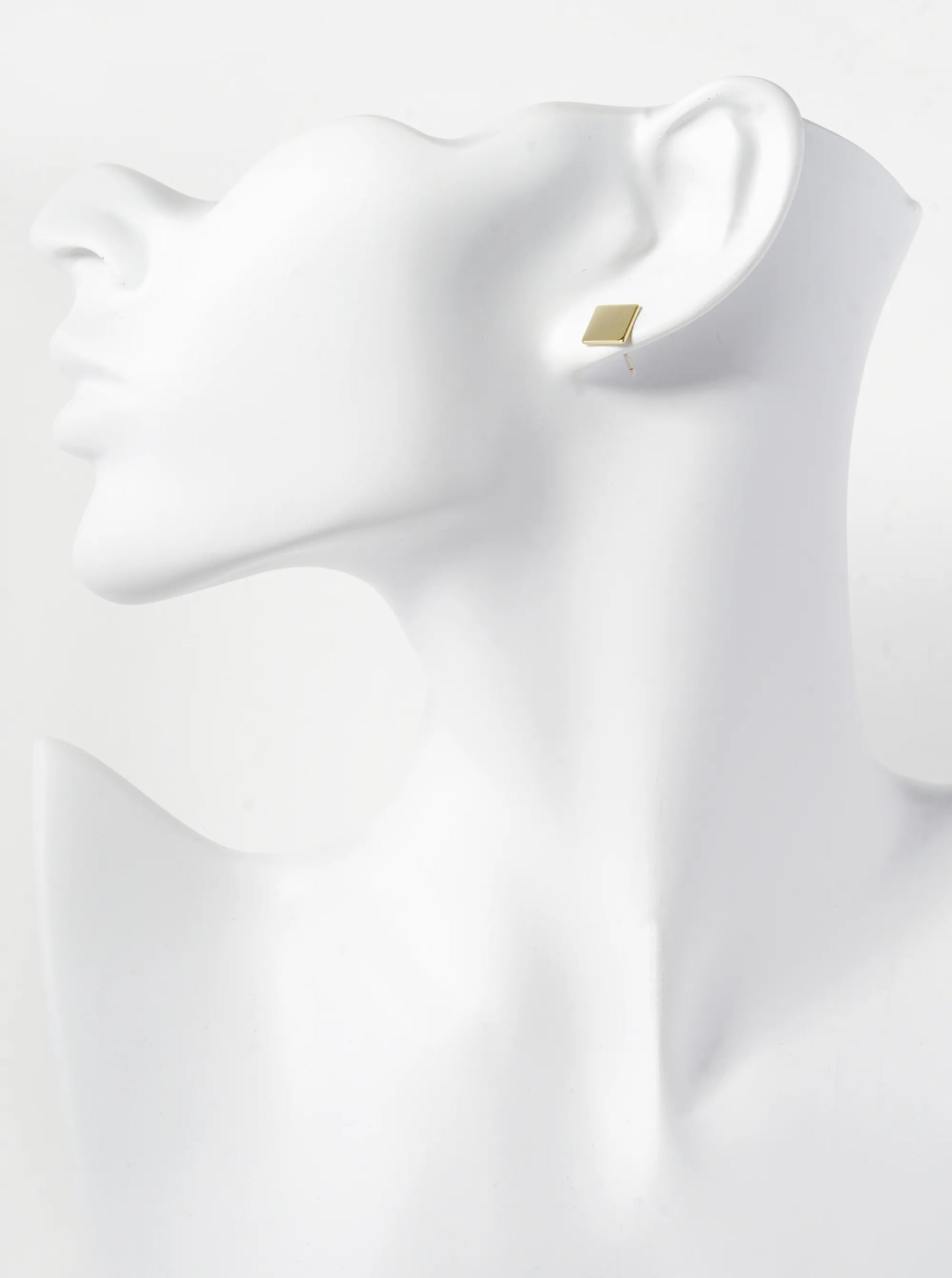 18K Gold Dipped Minimalist 8mm Brass Flat Square Sterling Silver Post Stud Earrings