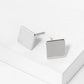 18K Gold Dipped Minimalist 8mm Brass Flat Square Sterling Silver Post Stud Earrings