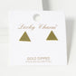 18K Gold Dipped Minimalist 9mm Brass Flat Triangle Sterling Silver Post Stud Earrings