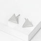 18K Gold Dipped Minimalist 9mm Brass Flat Triangle Sterling Silver Post Stud Earrings