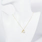 18K Gold Dipped Mother Of Pearl CZ Key And Padlock Pendant Necklace