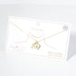 18K Gold Dipped Mother Of Pearl Heart CZ Key Pendant Necklace