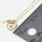 18K Gold Dipped Mother Of Pearl Heart CZ Key Pendant Necklace