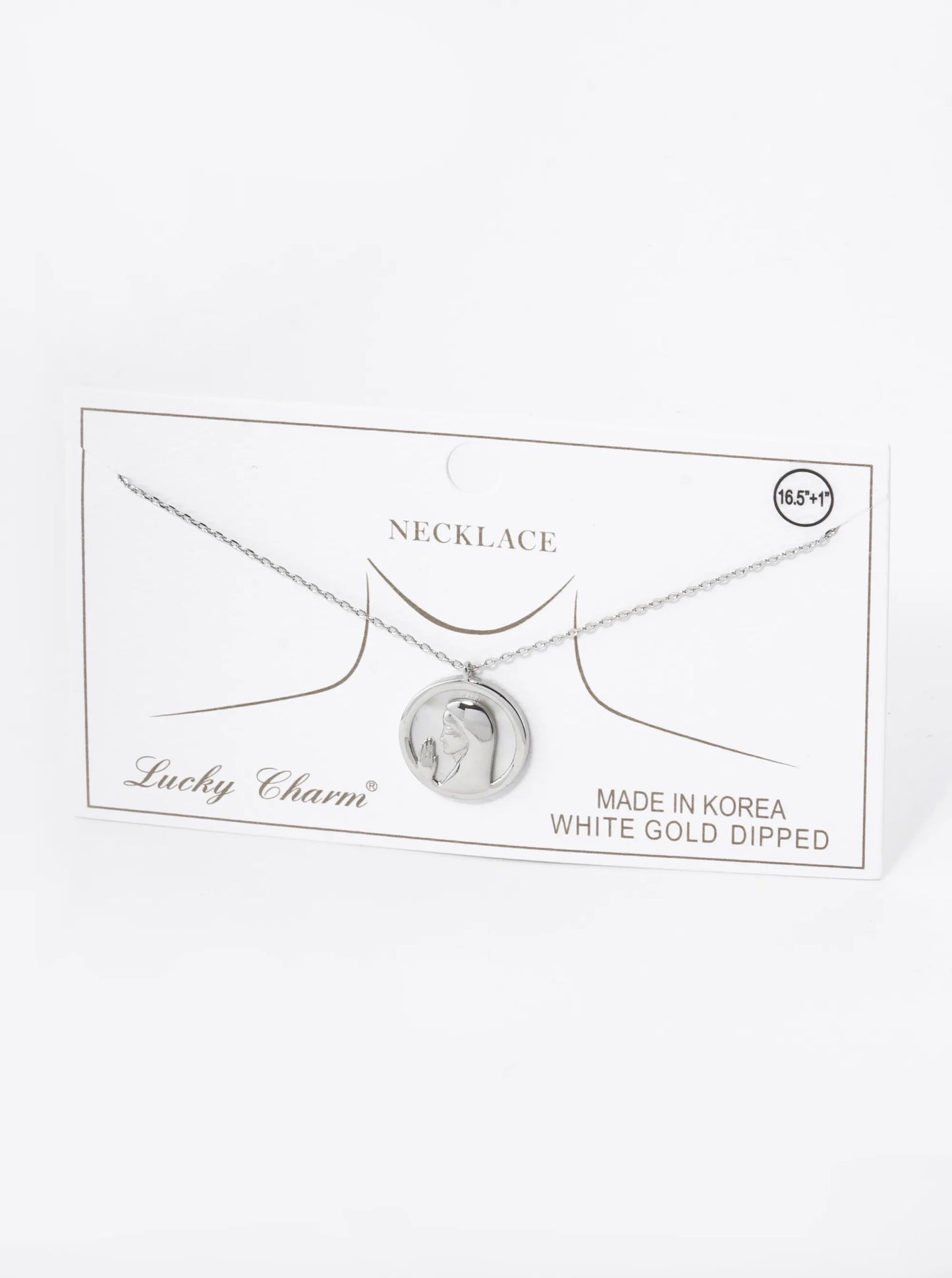 18K Gold Dipped Mother Of Pearl Prayer Pendant Religious Necklace