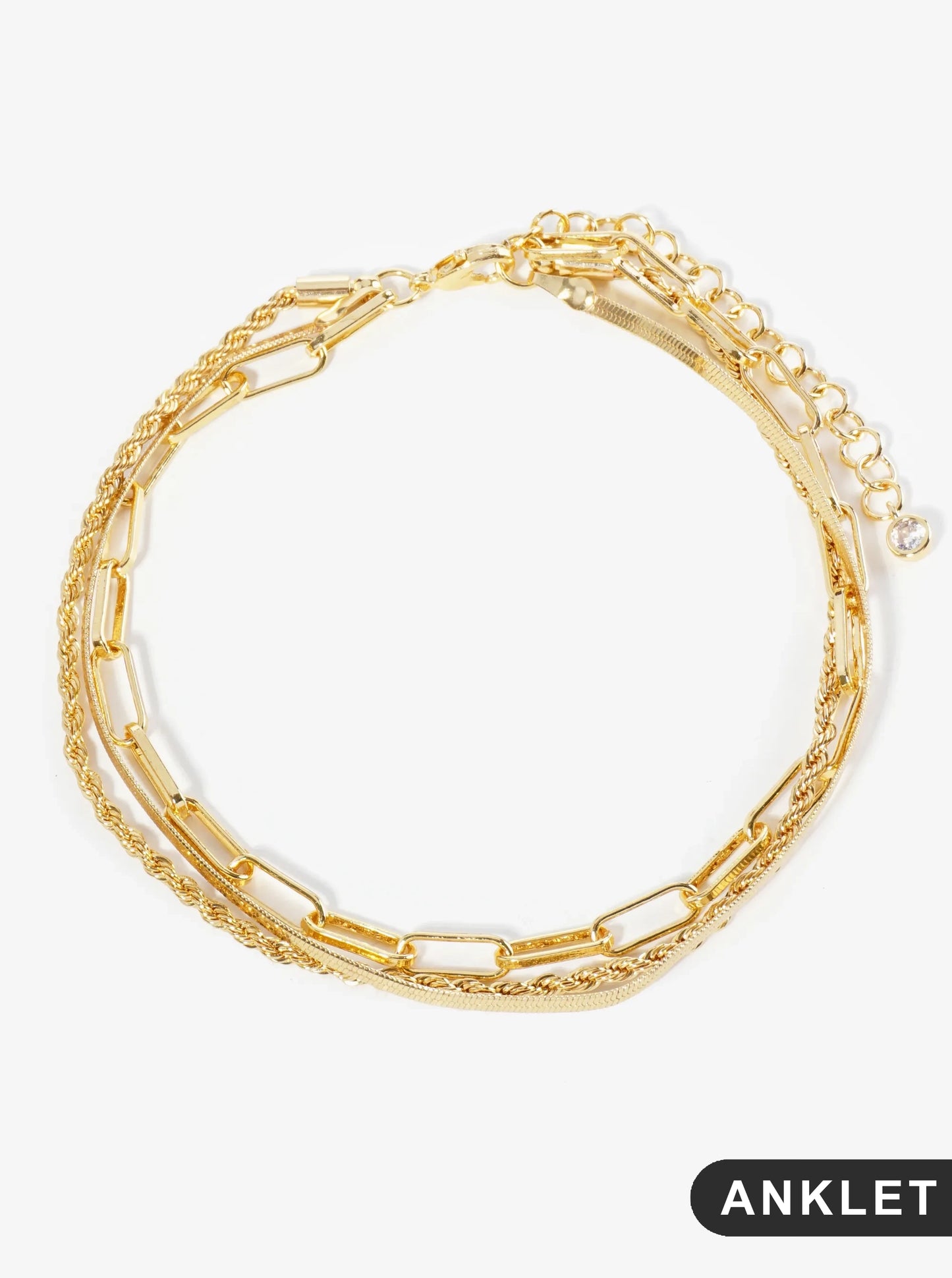 18K Gold Dipped Multi Chain Brass Anklet