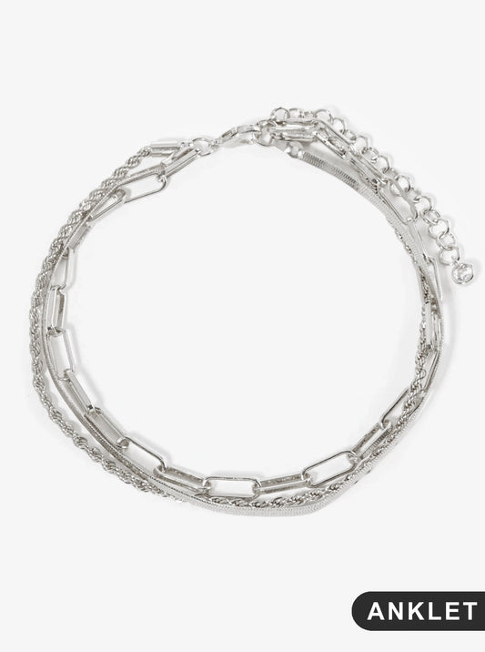 18K Gold Dipped Multi Chain Brass Anklet