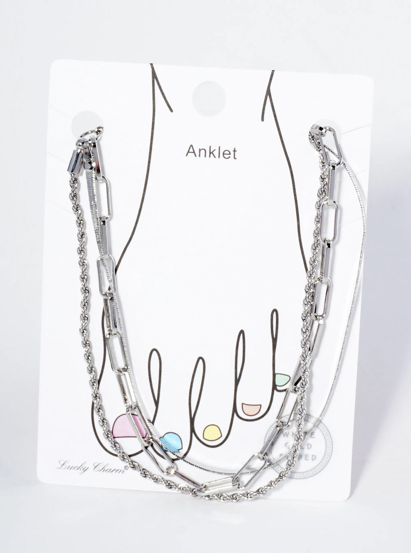 18K Gold Dipped Multi Chain Brass Anklet