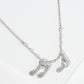 18K Gold Dipped Music Notes Pendant Cubic Zirconia Necklace