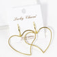 18K Gold Dipped Organic Wire Heart Drop Lightweight Earrings