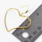 18K Gold Dipped Organic Wire Heart Drop Lightweight Earrings