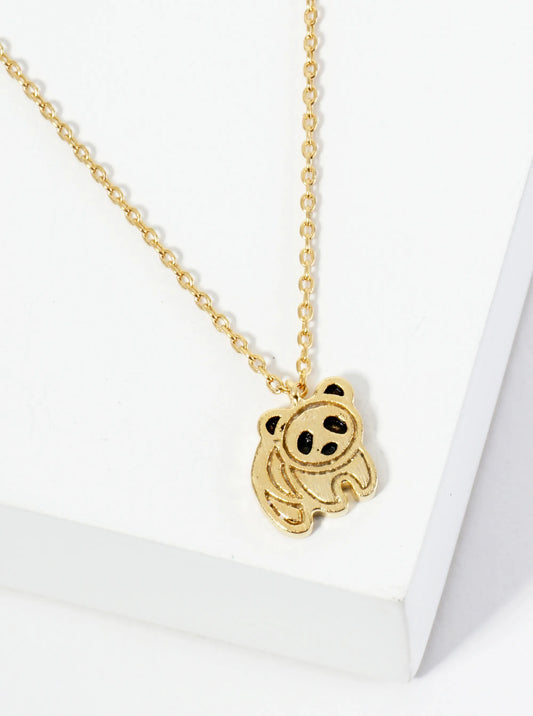 18K Gold Dipped Panda Pendant Necklace