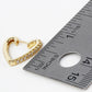18K Gold Dipped Pave Cubic Zirconia 15mm Heart Huggie Hoop Earrings