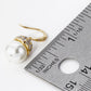 18K Gold Dipped Pave Cubic Zirconia 8mm Pearl Drop Dangle Earrings