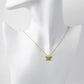 18K Gold Dipped Pave Cubic Zirconia Butterfly Pendant Necklace