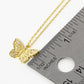 18K Gold Dipped Pave Cubic Zirconia Butterfly Pendant Necklace