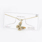 18K Gold Dipped Pave Cubic Zirconia Embellishments Butterfly Pendant Necklace