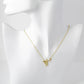 18K Gold Dipped Pave Cubic Zirconia Heart Key Grabbed Ballerina Pendant Necklace