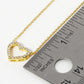 18K Gold Dipped Pave Cubic Zirconia Heart Pendant Necklace