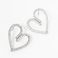 18K Gold Dipped Pave Cubic Zirconia Heart Stud Earrings