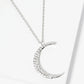 18K Gold Dipped Pave Set CZ 1 Inch Crescent Moon Pendant Necklace