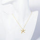 18K Gold Dipped Pave Set CZ 1 Inch Starfish Sea Star Pendant Necklace