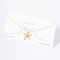 18K Gold Dipped Pave Set CZ 1 Inch Starfish Sea Star Pendant Necklace