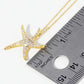 18K Gold Dipped Pave Set CZ 1 Inch Starfish Sea Star Pendant Necklace