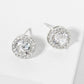 18K Gold Dipped Pave Set CZ 4-Prong 7mm Stone Stud Earrings