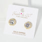 18K Gold Dipped Pave Set CZ 4-Prong 8mm Stone Stud Earrings