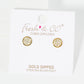 18K Gold Dipped Pave Set CZ 7mm Dainty Round Stud Earrings
