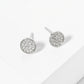 18K Gold Dipped Pave Set CZ 7mm Dainty Round Stud Earrings