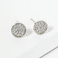 18K Gold Dipped Pave Set CZ 7mm Round Stud Earrings