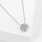 18K Gold Dipped Pave Set CZ 8mm Round Pendant Necklace