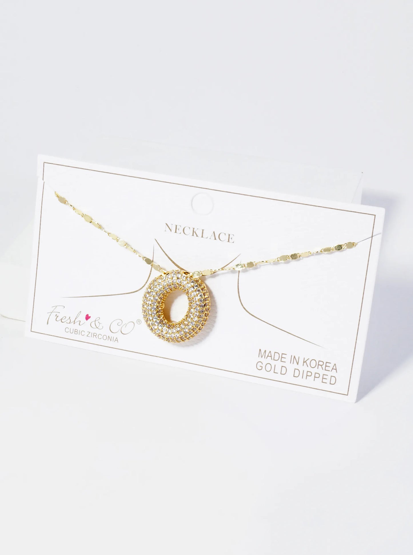 18K Gold Dipped Pave Set CZ Bubble Initial Pendant Necklace
