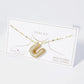 18K Gold Dipped Pave Set CZ Bubble Initial Pendant Necklace