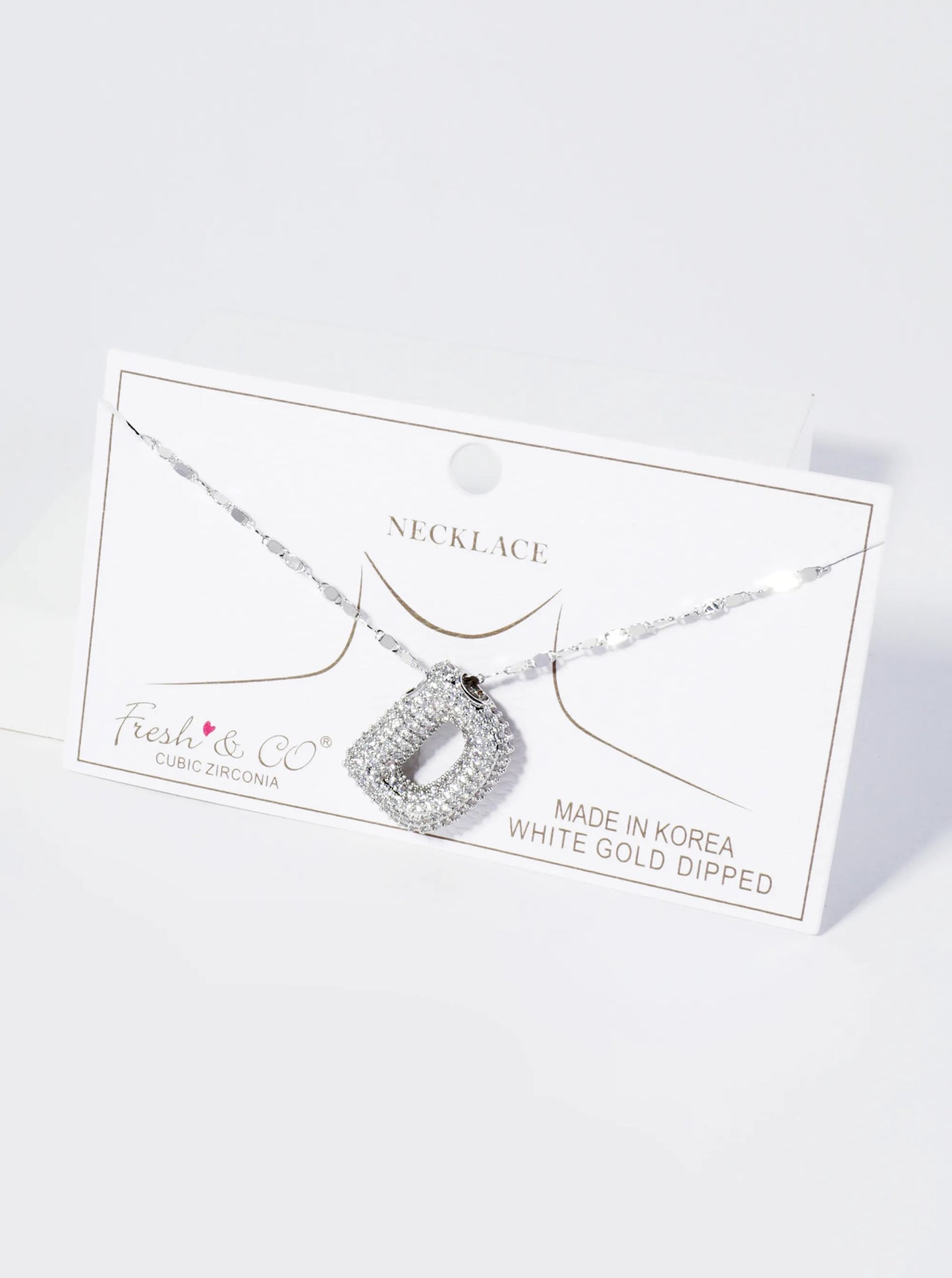 18K Gold Dipped Pave Set CZ Bubble Initial Pendant Necklace