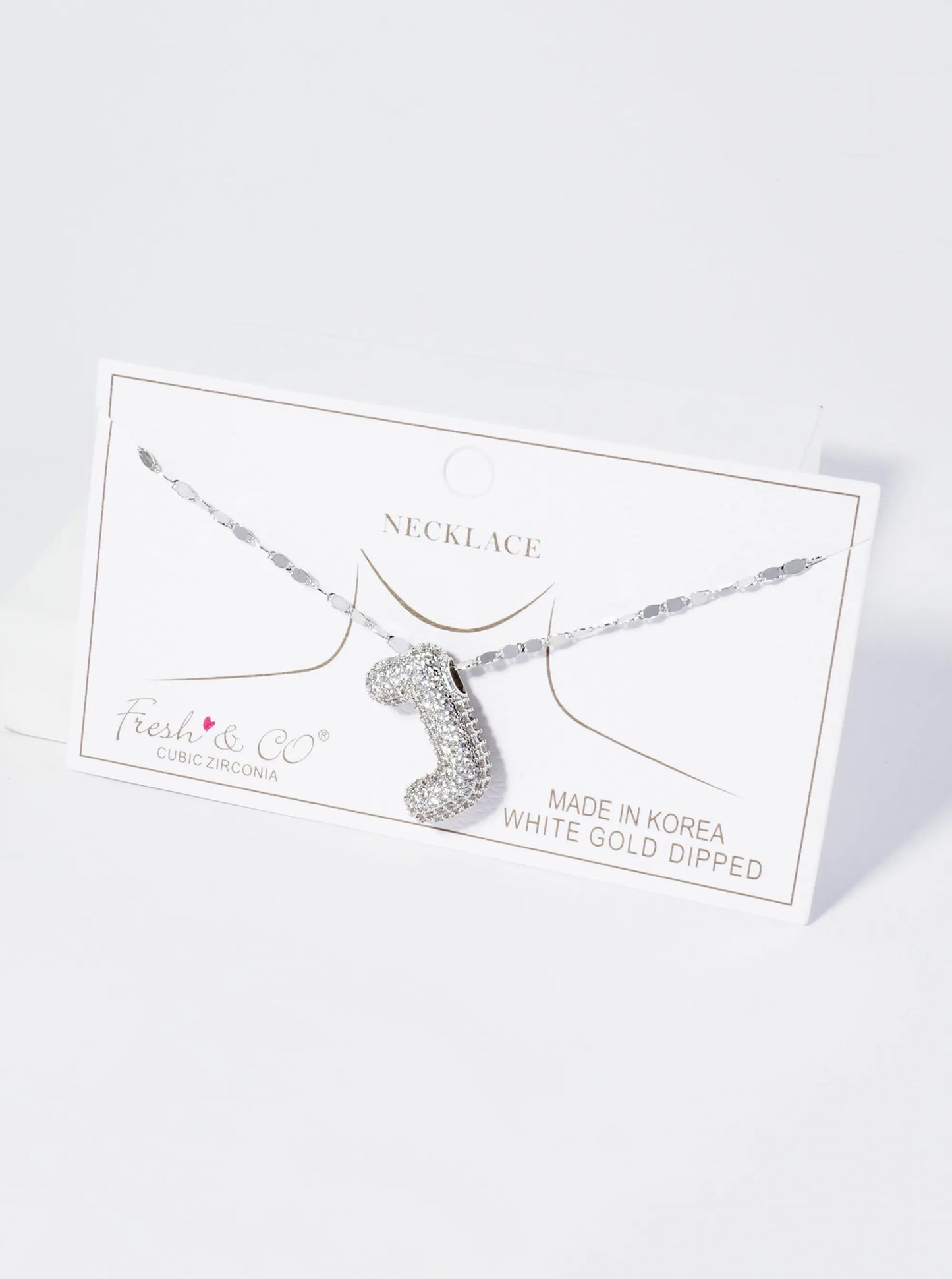 18K Gold Dipped Pave Set CZ Bubble Initial Pendant Necklace