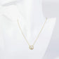 18K Gold Dipped Pave Set CZ Circle Inside Another Circle Pendant Necklace