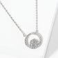 18K Gold Dipped Pave Set CZ Circle Inside Another Circle Pendant Necklace