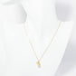 18K Gold Dipped Pave Set CZ Cylindrical Crown Pendant Necklace