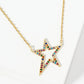 18K Gold Dipped Pave Set CZ Dynamic Star Pendant Necklace