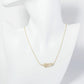 18K Gold Dipped Pave Set CZ Feather Pendant Necklace