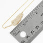 18K Gold Dipped Pave Set CZ Feather Pendant Necklace