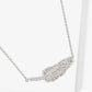18K Gold Dipped Pave Set CZ Feather Pendant Necklace