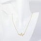 18K Gold Dipped Pave Set CZ Heartbeat Pendant Necklace