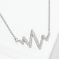 18K Gold Dipped Pave Set CZ Heartbeat Pendant Necklace