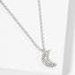 18K Gold Dipped Pave Set CZ Moon Pendant Necklace