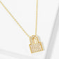 18K Gold Dipped Pave Set CZ Padlock Pendant Necklace